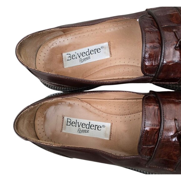 Belvedere Florence Shoes Mens Size 11.5 Genuine Crocodile Handmade In Italy - Picture 6 of 11